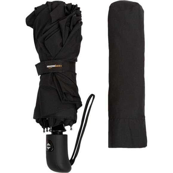 Basics Round Travel Umbrella for Rain, Wind-proof Compact Umbrella - Picture 7 of 8